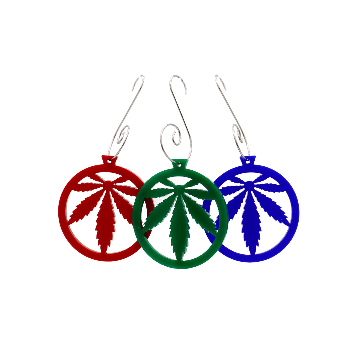 Large Leaf Solid Color Ornaments 3pk