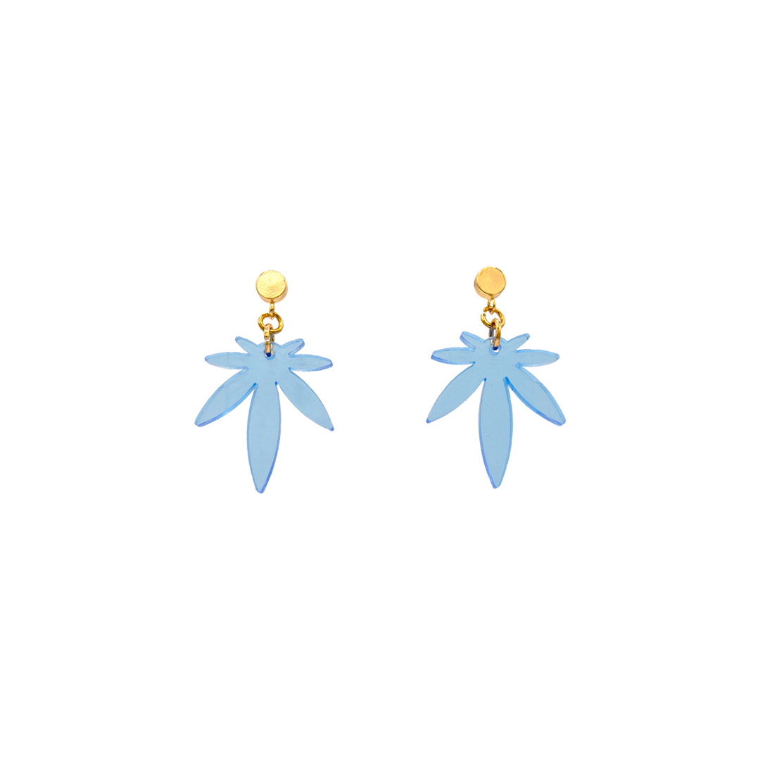 Blue Mini Leaf Acrylic Stud Earrings