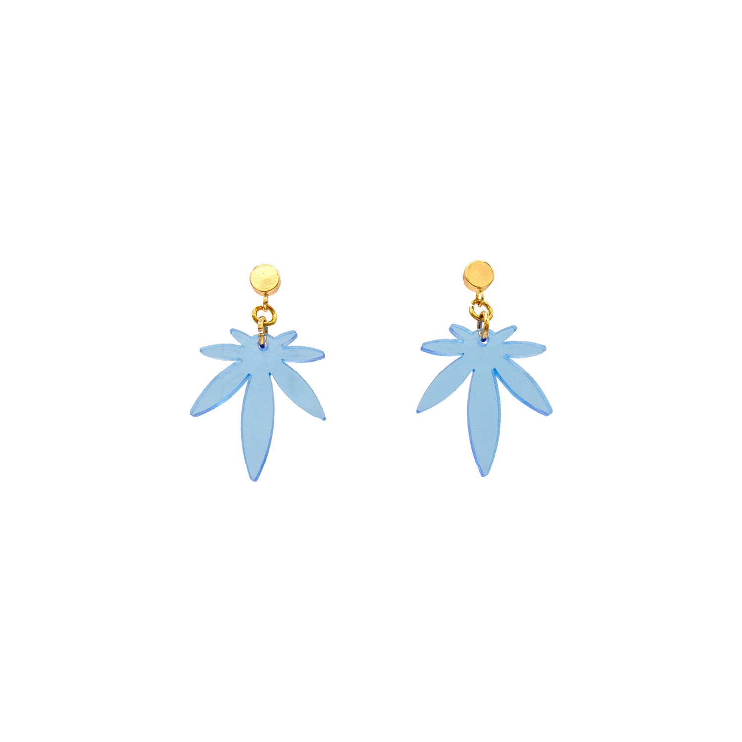 Blue Mini Leaf Acrylic Stud Earrings