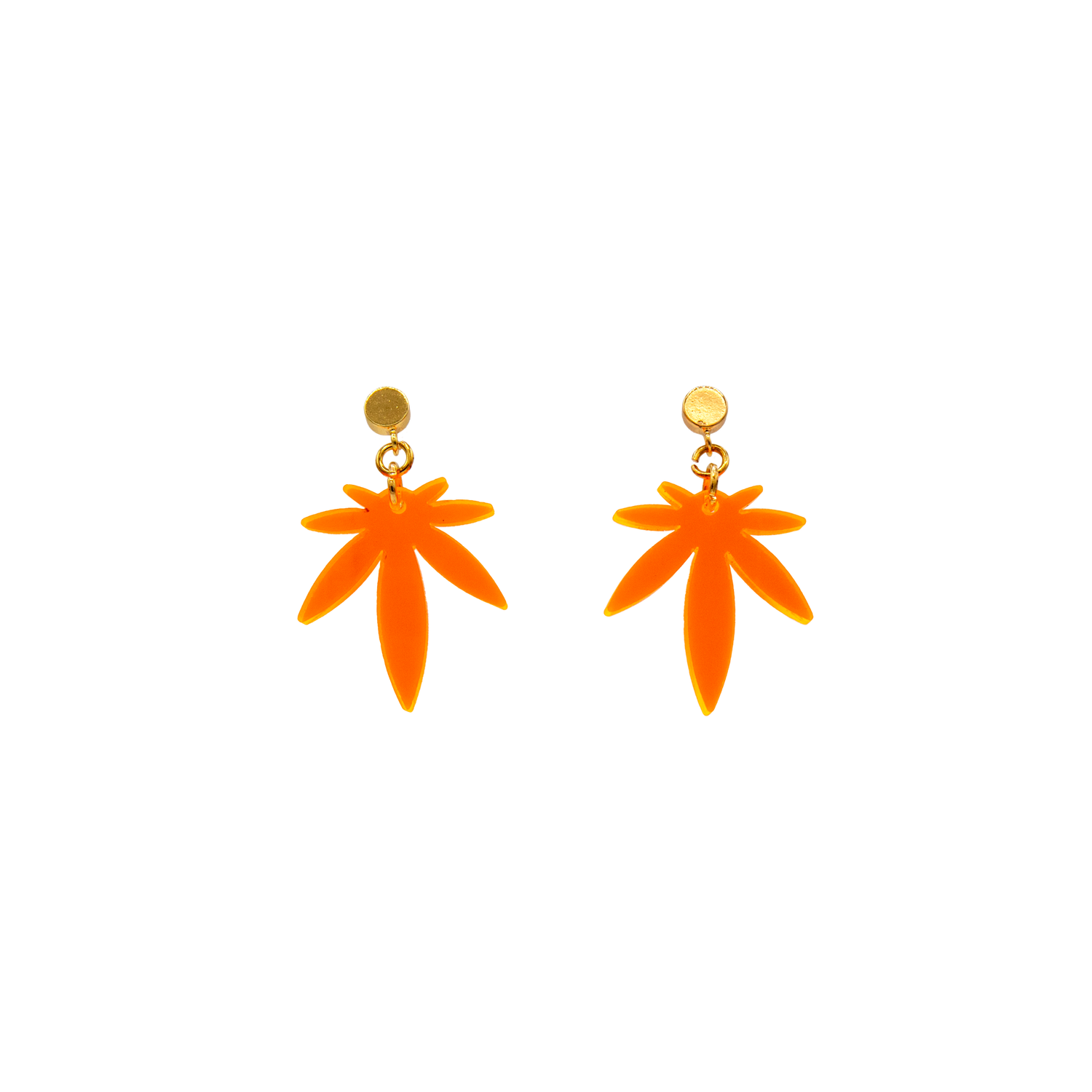 Orange Mini Leaf Acrylic Stud Earrings