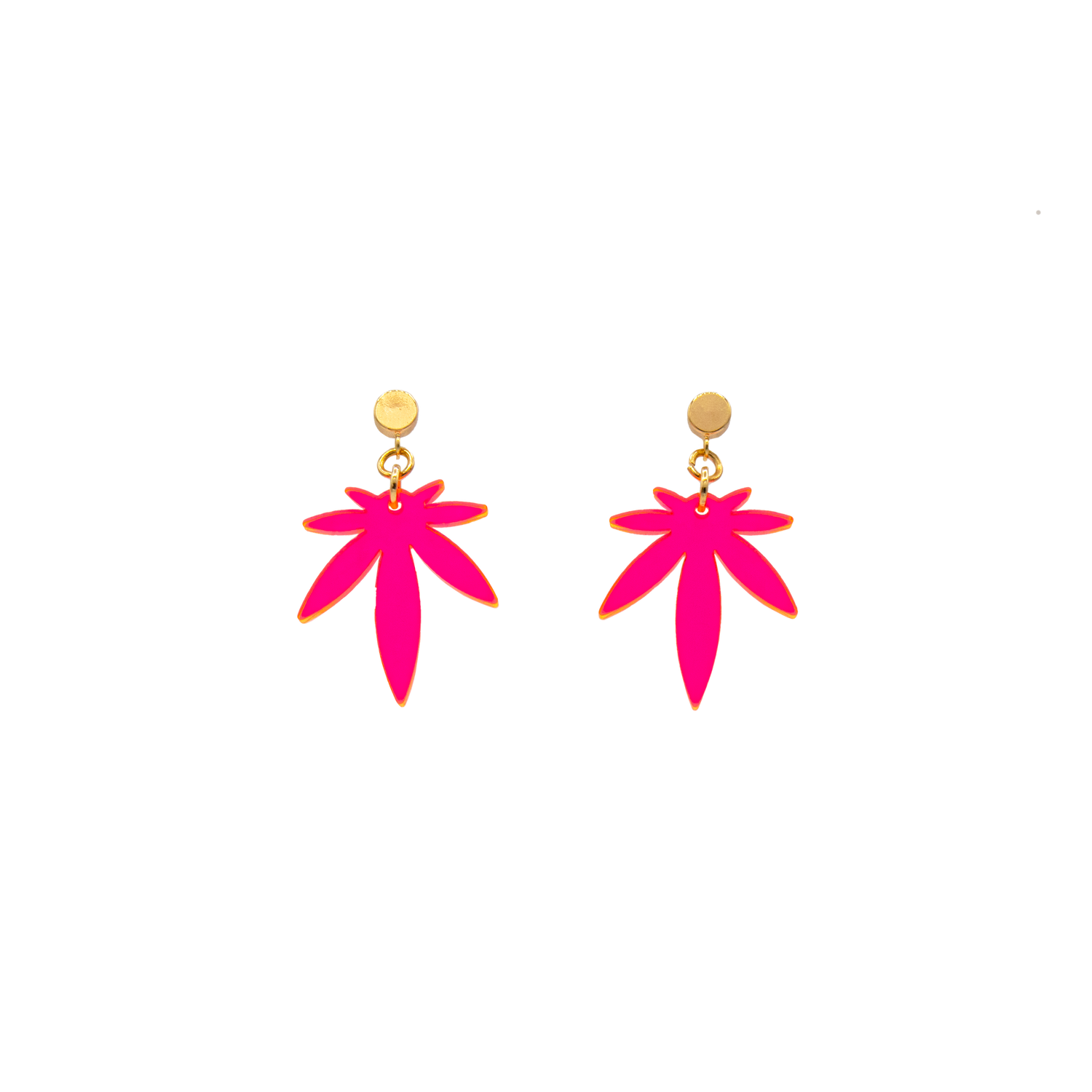 Pink Mini Leaf Acrylic Stud Earrings
