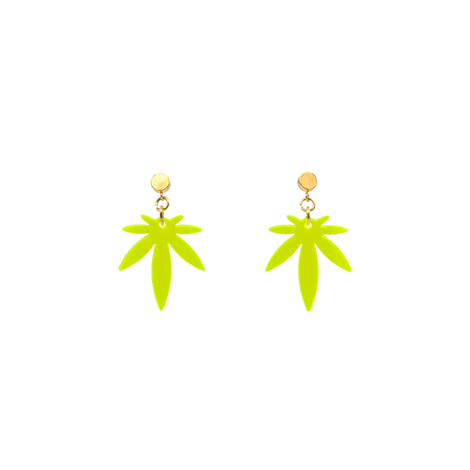 Yellow Mini Leaf Acrylic Stud Earrings