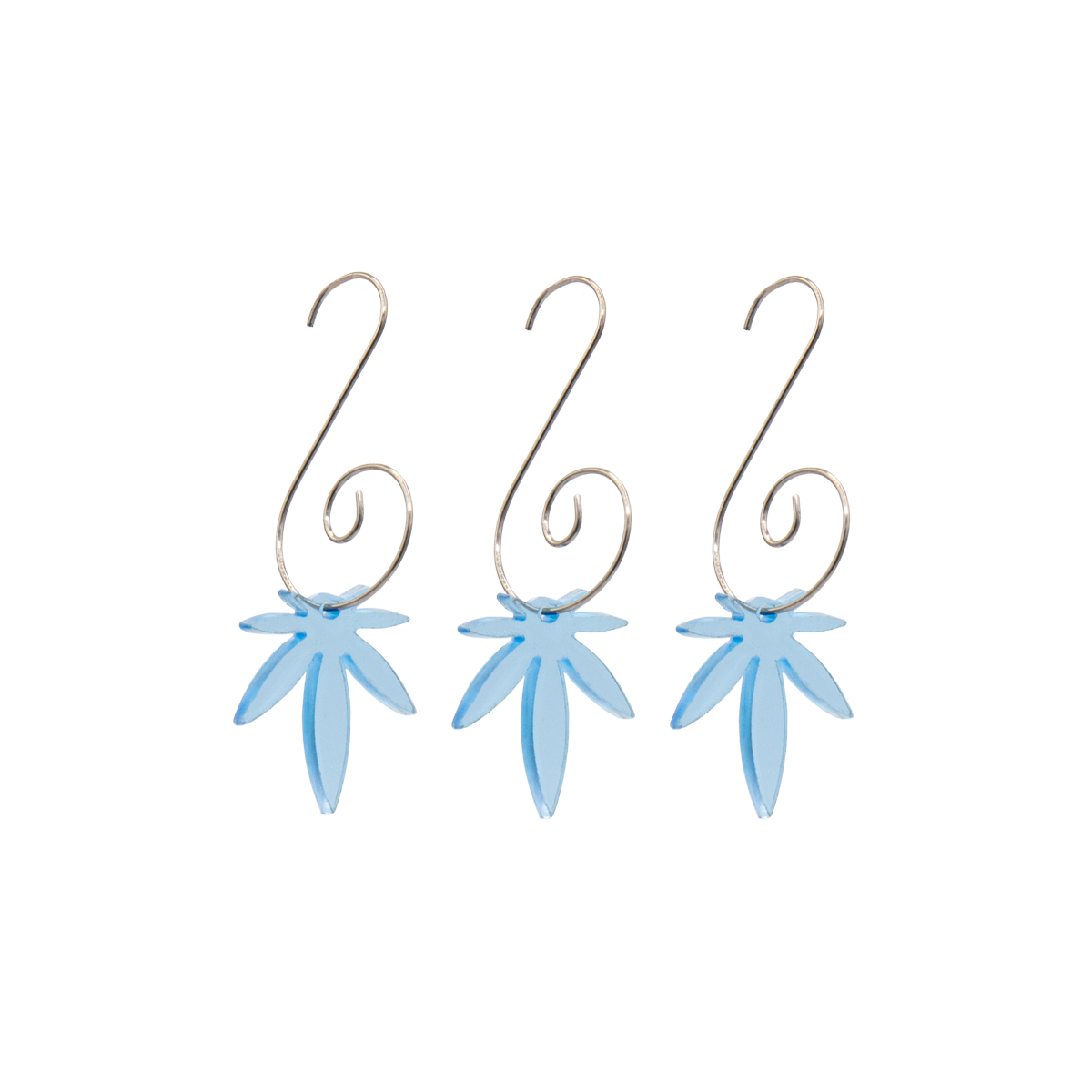 Mini Leaf Acrylic Transparent Blue 3pk
