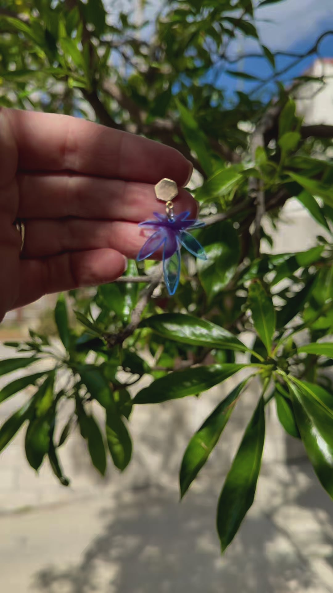 Orange Mini Leaf Acrylic Stud Earrings
